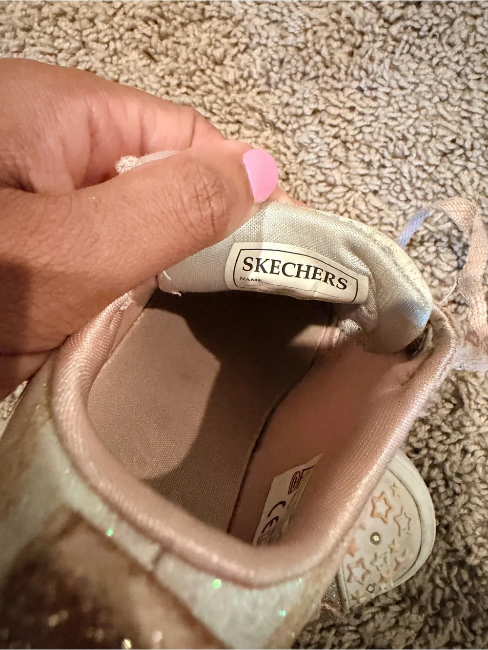 Skechers Kids Pink Glitter Star Sneakers